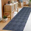 Runner Rug Non Slip, 2FT x 6FT Washable Area Rug Indoor Outdoor Rubber Back Carpet Mat for Hallway Kitchen Entryway Laundry Room Foyer Balcony Living Room, Grey