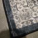 Hallway Washable Runner Rug - 2'6x14 Kitchen Rugs Entryway Rug Runner Vintage Soft Floor Mat Non Slip Indoor Farmhouse Carpet for Bathroom Living Room Bedroom (2'6''x14', Black)