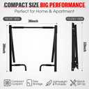 Zonon Free Standing Pull up Bar Foldable 36x32" Portable Station Home Gym | 300lbs Heavy Duty Steel Frame Capacity, Space Saving, Non Slip Handles for Upper Body Strength Training Workout Equipment