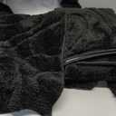 HEBE Bathroom Rugs Sets 5 Piece, Soft Absorbent Microfiber Bath Mat for Bathroom, Non Slip Washable Bath Rug Set with Toilet Cover, Bath Runner and U-Shaped Contour Toilet Rug, Black (18"x26"+20"x32"+20"x48"+U20"x24"+Cover19"x21")