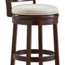 Ball & Cast Upholstered Swivel Pub Stools 29" Seat Height Kitchen Bar Stool Chair, Cappuccino & Taupe White, Set of 1