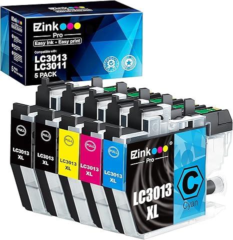 E-Z Ink Pro LC3013 LC3011 Compatible Ink Cartridge Replacement for Brother LC3013 LC3011 LC-3013 Compatible with MFC-J491DW MFC-J497DW MFC-J895DW MFC-J690DW (2 Black, 1 Cyan, 1 Magenta, 1 Yellow)