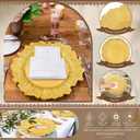 Showgeous Round Charger Plates 50 Pack 13” Gold Plastic Reef Rim