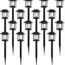 16-Pack Solar Lights Outdoor (Extra-Bright & Auto On/Off), Solar Powered Garden Lights, Outdoor Waterproof Solar Pathway Lights for Patio, Path, Yard, Landscape, Driveway, Walkway Decor (Warm White)