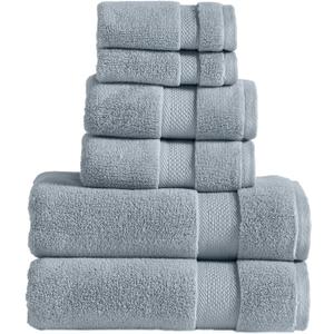 Modern Threads Luxury 6-Piece Quick-Dry Towel Set  Plush & Ultra-Absorbent for Spa-Like Experience, Smoke (Small)