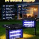 IYZ Solar Bug Zapper Outdoor Waterproof, 3-in-1 Cordless Fly Trap with Dual Power (Solar + USB) & 6000mAh Battery, Mosquito Killer Lamp for Backyard, Patio, Garden, RV, Auto On/Off