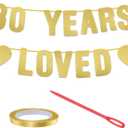 Gold Glitter 80th Birthday Decorations for Men Women, 80th Birthday Banner for Party Decor