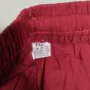 Womens Summer Capris Pants Causal Drawstring Elastic Waist Pants Lightweight Trousers Buttons Trim with Pockets Wine Red, XXL