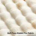 FUTEI Yellow White Decorative Throw Pillow Covers 18x18 Inch Set of 2,Soft Fuzzy Faux Rabbit Fur Cushion Covers with Raised Texture,Neutral Boho Home Decor for Couch Bed Living Room