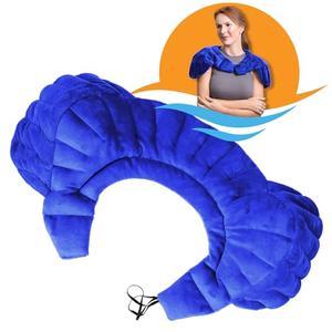 SunnyBay Heated Shoulder Wrap, Weighted Microwave Heating Pad for Neck and Shoulder Injury, Full Coverage Moist Hot Pack for Rotator Cuff Pain Relief, Elastic Fastening, Royal Blue