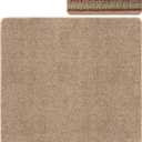 PURE ERA 30x30 Inch Area Rug Carpet Stair Landing Mat Non Slip Camel Brown, 2.5' x 2.5'