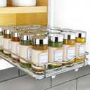 LYNK PROFESSIONAL Pull Out Spice Rack Organizer for Inside Kitchen Cabinets - 8-1/4 inch Wide - Slide Out Drawer  Chrome Sliding Spice Cabinet Organization Shelf Racks - 1 Tier