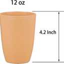 Wheat Straw Reusable Cup (12 oz) - Unbreakable Drinking Glasses Sets - Dishwasher Safe Tumbler - Lightweight, BPA Free and Eco friendly (6Pcs/6Color)