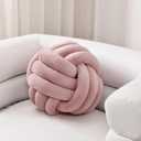 Sioloc Soft Knot Ball Pillows,Round Throw Pillow Cushion Home Decoration Plush Pillow,Throw Knotted Pillow Handmade Round Plush Pillow7.8inches,Blush (Small (Pack of 1))