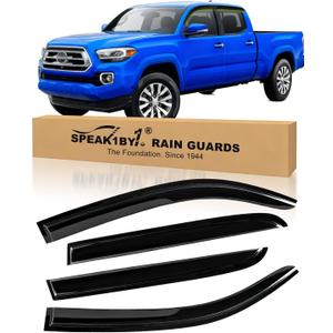 Rain Guards for Tacoma 2016-2023 Window Visor,Tape-On Side Window Deflectors,Dark Smoke Vent Visor Shades for Tacoma Accessories (Fit 16-23)