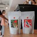 Pack of 50 White Kraft Paper Coffee Bags with Degassing Valve, Stand-up Coffee Pouches in Food Grade with Resealable Zipper Lock (8oz, 0.5lb, 50 Pieces)