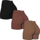 TomTiger Yoga Shorts for Women Tummy Control High Waist Biker Shorts Exercise Workout Curve Lifting Tights Short Pants (S)