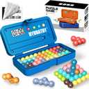 Brain Teaser Puzzles Games for Kids Adults with Timer, 2 Modes Handheld Travel Games, Single Player Mind Challenge Toys, STEM Montessori Educational Gifts for Kids 3+, Teens & Adults (Blue)