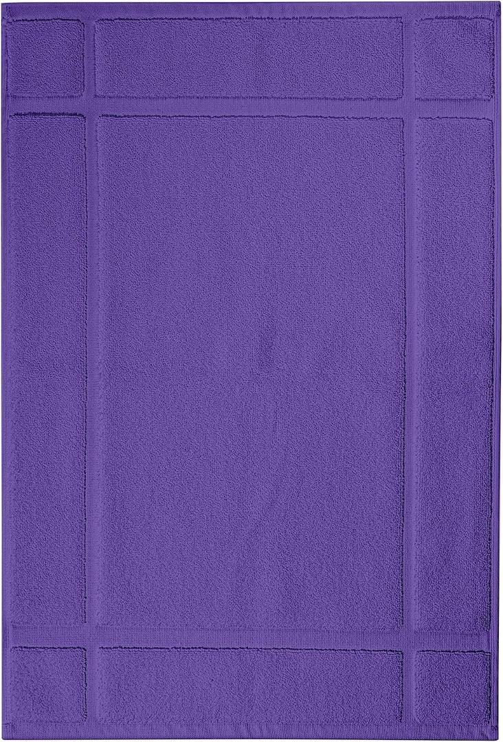 Ample Decor 100% Cotton Bath Mat 34x20 Inches, 1350 GSM Thick Plush, Soft Absorbent, Oeko-Tex Certified, Durable Construction Purple