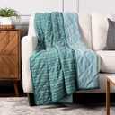 Life Comfort Cooling Throw 60 in * 70 in, Reversible, Printed, Decorative, Soft, Cooling Blanket for Hot Sleepers and All Seasons (60" by 70", Teal)