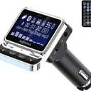 Bluetooth FM Transmitter for Car, Wireless Car Radio Adapter, Handsfree Auto Kit with Remote Control, MP3 Music Player Support USB Charger Siri Google Assistant U Disk/TF Card/Aux