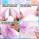 OBBOLO Under The sea Party Decorations, 8 Pcs Pink Jellyfish Honeycomb Decorations, for Mermaid Birthday Decorations, Pink Purple Paper Hanging Jellyfish Decorations for Ocean Themed Birthday Party