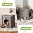 Outdoor Cat House Weatherproof, Resin Cat Houses for Outdoor Indoor Cats, Cat Box Enclosure, Cat Bed Easy to Assemble & Clean, Grey