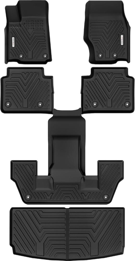 YITAMOTOR Floor Mats for Jeep Grand Cherokee L 2026-2021 (ONLY 6-Seater)
2nd Row Bucket Seat, All Weather Custom Fit TPE Rubber Car Floor Mats with Cargo Liner, Limited Automotive Accessories, Black