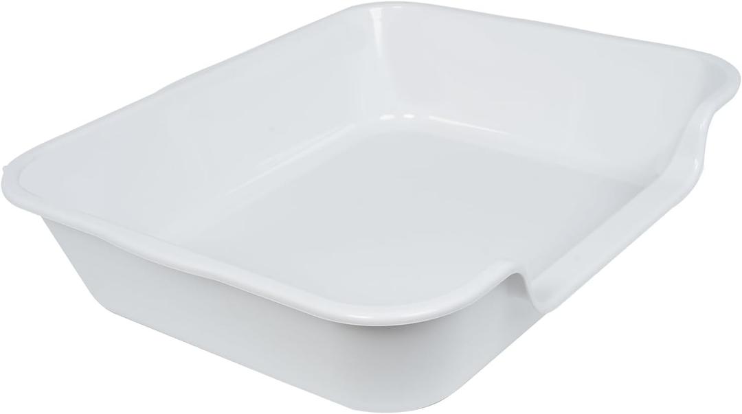 1 Pack Extra Large Dog Litter Box Pan Tray (ABS Material), Low Entry Jumbo Senior Litter Boxes for Multiple Kitten Big Cats, Pet Safe Indoor Dog Potty (Light Gray, 24" L x 20" W)