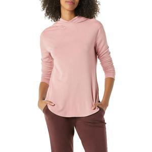 Amazon Essentials Women's Supersoft Terry Essentials Hoodie, Standard-Fit Long-Sleeve Pullover (Pink, S)
