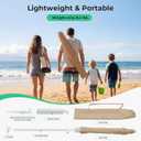 JEAREY 6.5ft Sun Shade Umbrellas, Portable Umbrella with Stand, Lightweight Sun Protection Free Standing Sport Umbrella for Outdoor Sports, Camping, Fishing, Patio, Beach, Beige