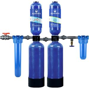 Aquasana Whole House Water Filter System - Salt-Free Descaler - Carbon & KDF Home Water Filtration - Reduces Sediment & 97% Of Chlorine - Rhino Chlorine - WH-1000-CS