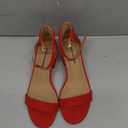 Amazon Essentials Women's Two Strap Heeled Sandal (6, Bright Poppy Red)