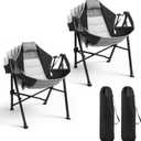 Hammock Camping Chair Set of 2 with Adjustable Backrest | 400lbs Heavy Duty Portable Swing Chair Outdoor with Headrest and Cup Holder, Foldable Camping Chair for Camping, Travelling
