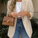 PRETTYGARDEN 2026 Blazers for Women Business Casual Long Sleeve Lapel Open Front Suit Jacket Work Blazer with Pockets (L)