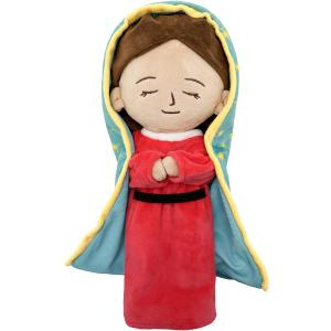 Lady of Guadalupe Plush Mary Stuffed Doll Christ Religious Toys Savior Plush Christian Religious Figure Easter Christmas Decoration (Red)