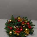 Yastouay 22" Christmas Wreaths for Front Door, Christmas Wreath with Lights Bow Christmas Ball Ornaments, Berries & Sparkling Leaves, Christmas Door Wreath for Home Wall Window Indoor Outdoor Decor (1 Pack, Green, Red & Gold)