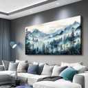 Canvas Wall Art for Living Room Wall Decor for Bedroom Office Wall Decoration Foggy Forest Painting Artwork Room Aesthetic Home Decor 20x40 in (40L" x 20W")