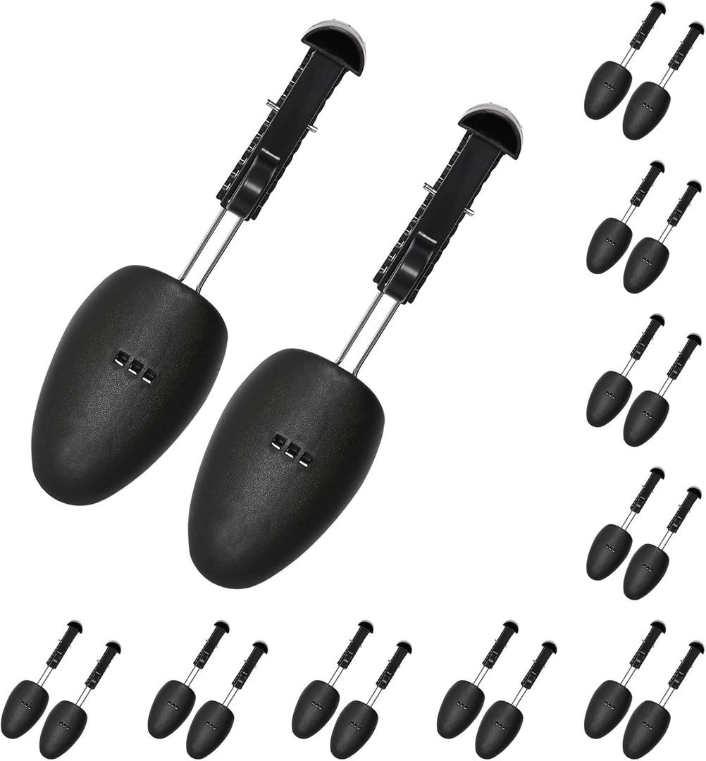 10 Pairs Plastic Shoe Tree Stretcher Shaper for Men (Black)
