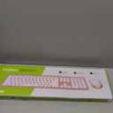 Wireless Keyboard and Mouse Combo, Full Size Slim Thin Cordless Keyboard Mouse with Numeric Keypad, Quiet Computer Keyboard Mice Set 2.4G Stable Connection Adjustable DPI (Rose Gold)