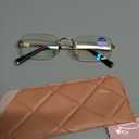 CCVOO Fashion Metal Rimless Reading Glasses for Women - Computer Readers with Blue Light Protection 1.25x