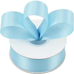 HUIHUANG Baby Blue Ribbon 1 inch x 20 Yards, Luxury Shimmer Thick Satin Ribbon Double-Faced Blue Ribbon for Baby Shower, Crafts and Bows, Gift Wrapping, Flower Bouquet, Holiday and Home Decor