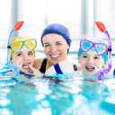 2 Sets Snorkeling Gear for Kids, Kids Snorkel Set for Ages 6-14, Dry Top Snorkel Mask Set for Youth Boys Girls Junior, Tempered Glass Diving Swimming Mask Goggles
