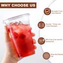 AOZITA 120 Sets - 16 oz Clear Plastic Cups with Lids, Disposable Cups With Straw Slot Lids for Cold Drinks, Milkshake, Smoothie, Iced Coffee and TO-GO Drinkings
