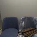 COLAMY Upholstered Dining Chairs Set of 2, Modern Kitchen Chairs with Back, Leather Side Dining Room Chairs with Wood Legs for Kitchen Dining Room Restaurant, Blue