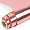 Prime Vinyl Permanent Vinyl, Chrome Rose Gold Vinyl Compatible with Cutting Machine - 12" x 10 FT Metallic Adhesive Roll for Cup, Decor Sticker, Home Decal