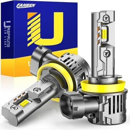 Ursprung 2026 Upgraded H11/H8/H9 LED Light Bulbs, Ultra Brightness, 1:1 Halogen Size, 6500K Cool White, 10-Year Long Service Life Fog Light with Cooling Fan, Plug and Play, Headlight Adjusting Screws, Pack Of 2