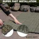 Acacia Wood Decking Tiles 9PCS - Easy Snap Interlocking Deck Tiles for Patio Poolside Balcony Decor - All Weather Waterproof Flooring for Indoor & Outdoor (Round Joints) (9 Pcs - 8.7 Square Ft, Muted Green-12 Slats)