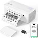 KNAON Shipping Thermal Label Printer, 4x6 Portable Label Printer, Bluetooth Label Maker for Small Business, Support iPhone,Android,Windows,Mac,Chromebook,Works with USPS, Ebay,Shopify&More, White