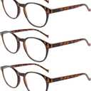 SIGVAN 3 Pack Reading Glasses Spring Hinge Stylish Readers Black/Tortoise for Men and Women